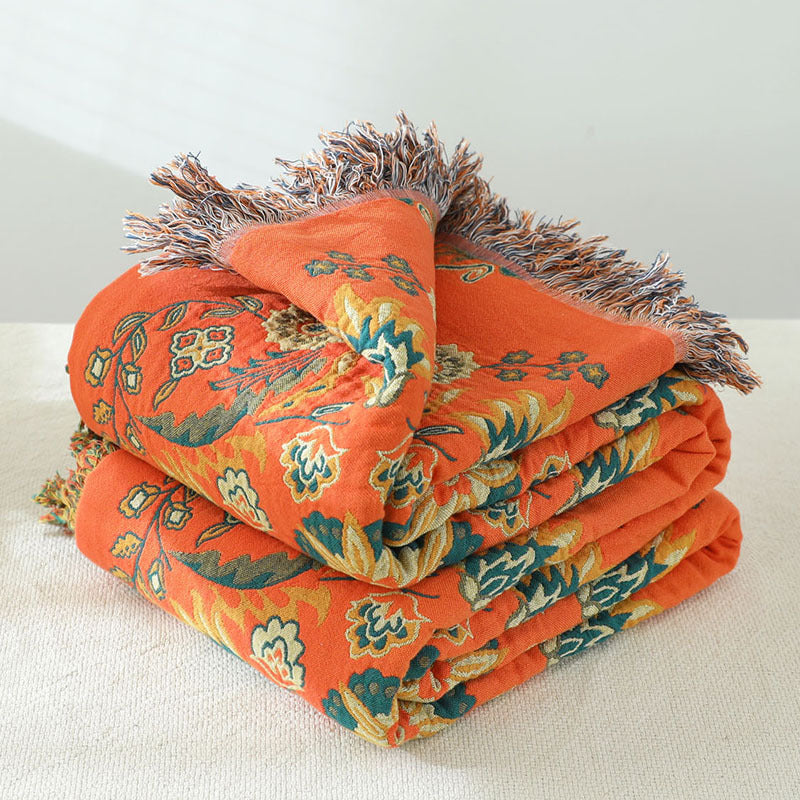 Sunsecca Woven Throw — Terracotta Bloom
