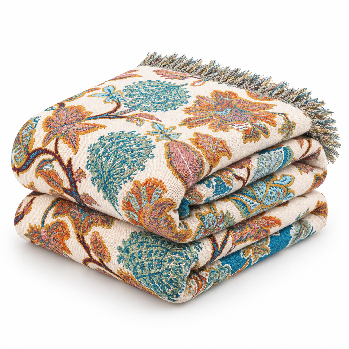 Sunsecca Woven Throw — Ivory Patchwork