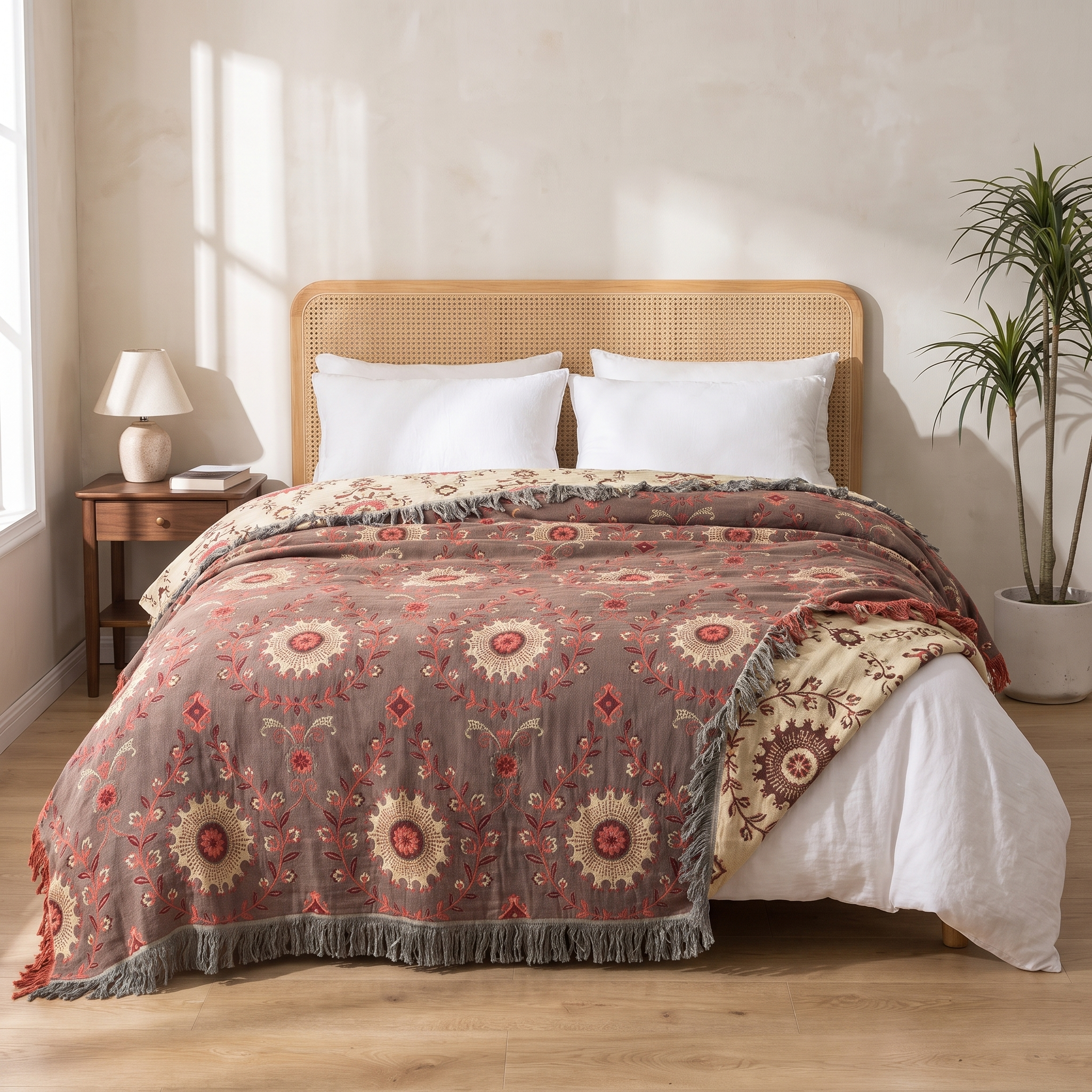 Sunsecca Woven Throw — Chestnut Bloom