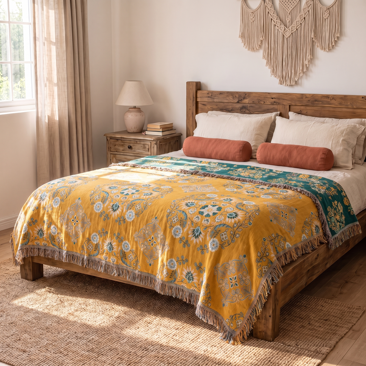 Sunsecca Woven Throw — Golden Meadow