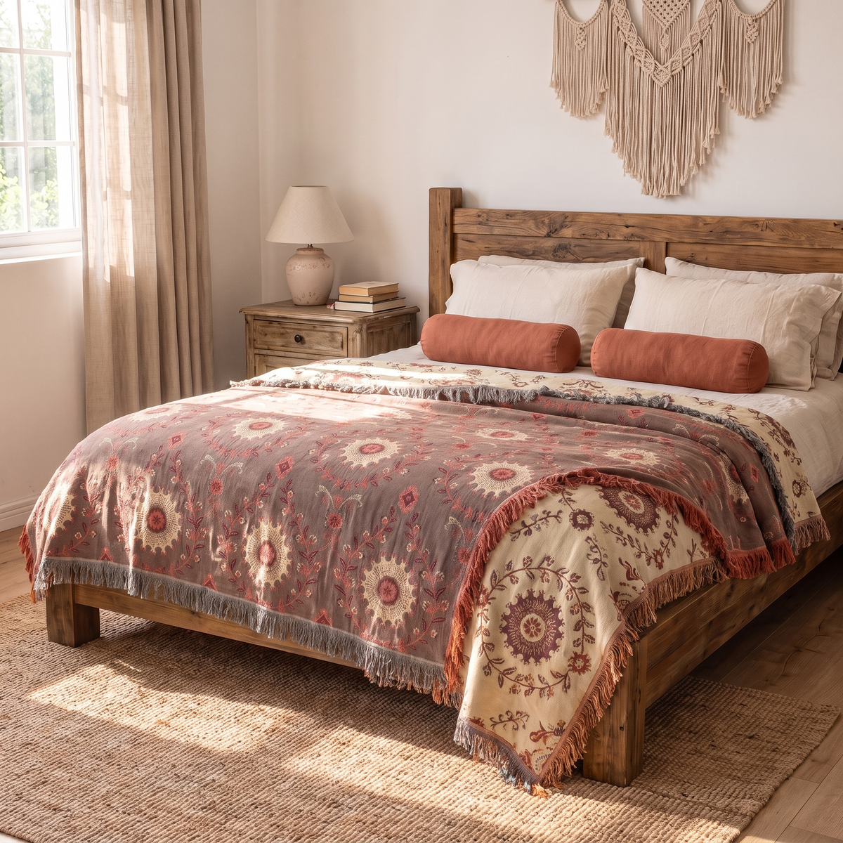 Sunsecca Woven Throw — Chestnut Bloom