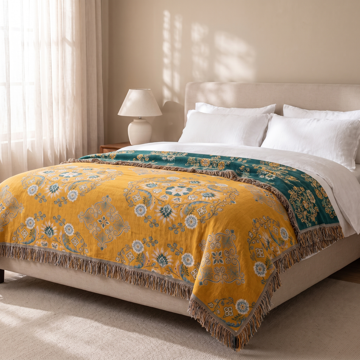 Sunsecca Woven Throw — Golden Meadow