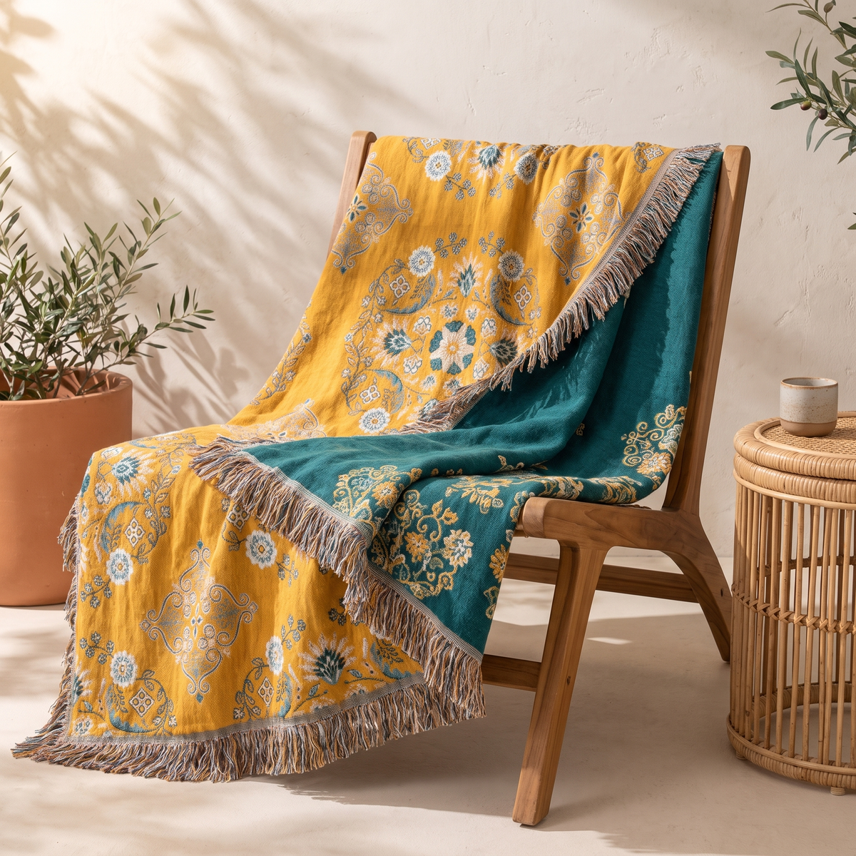 Sunsecca Woven Throw — Golden Meadow