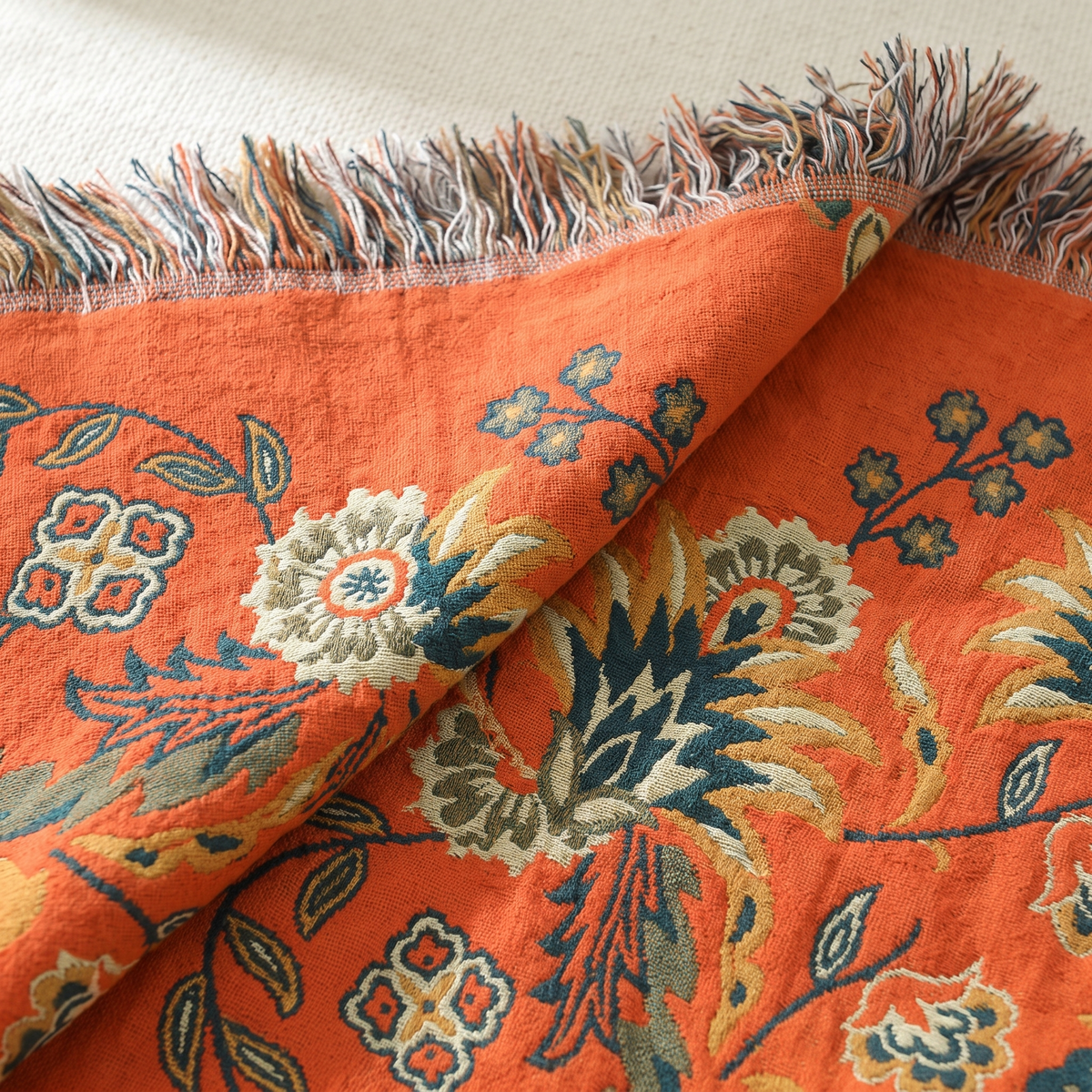 Sunsecca Woven Throw — Terracotta Bloom