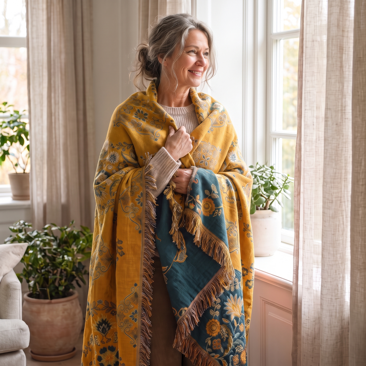 Sunsecca Woven Throw — Golden Meadow